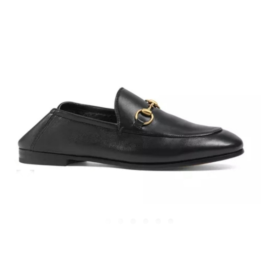 Gucci Brixton Black Leather Horsebit Loafers Womens 6.5 EU36.5 MSRP $1090